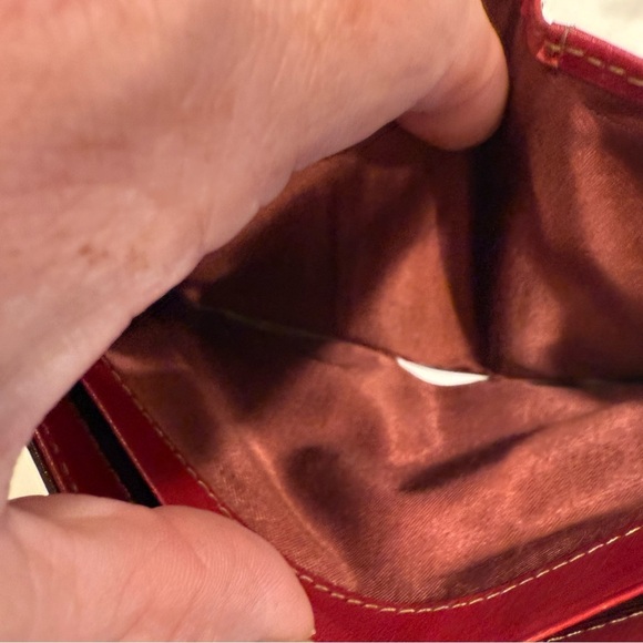 BURBERRY BLUE LABEL WOMEN’S WALLET. Red, black, white w/ Brown leather trim - Picture 8 of 13